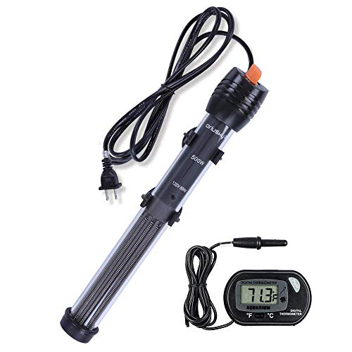 Orlushy Submersible Aquarium Heater,300W Adjustable Fish Tahk Heater with 2 Suction Cups Free Thermometer Suitable for Marine Saltwater and Freshwater - 300W