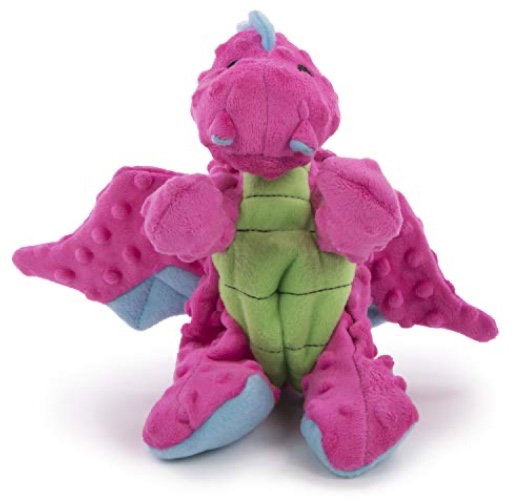 goDog Bubble Plush Dragons Squeaky Dog Toy, Chew Guard Technology - Pink, Large - Bubble Plush Dragon - Pink - Large - Bubble Plush Dragon
