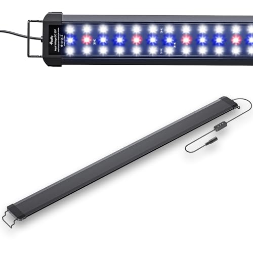 Pawfly 26W Aquarium LED Light for 36 to 48 Inch Fish Tanks Extendable Fish Tank Light with Full Spectrum Brilliant White Blue Red Lights with Daytime & Night Modes and Adjustable Brightness - 36 - 48 Inch Tank(26W)