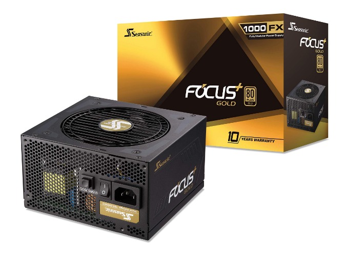 Seasonic FOCUS Plus 1000 Gold SSR-1000FX 1000W 80+ Gold ATX12V & EPS12V Full Modular 120mm FDB Fan Compact 140 mm Size Power Supply - 