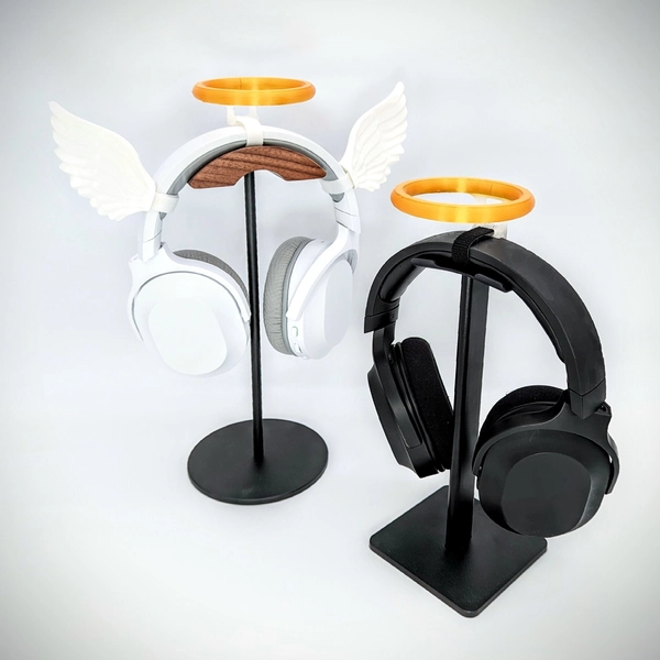 Gold Halo with white wings to attach to headphone
