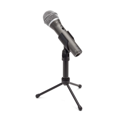 SAMSON SAM SAQ2U, Q2U USB/XLR pakket voor dynamische microfoonopname en podcasting (inclusief microfoonclip, bureaustandaard, windscherm en kabels), grijs