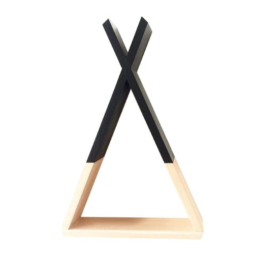 Nordic Nursery Wooden Teepee Shelf - Black