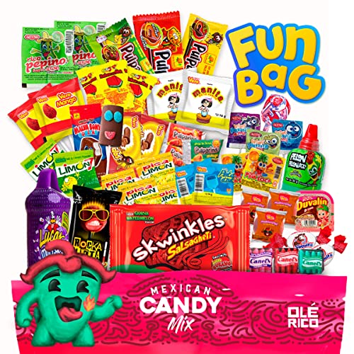 RICO RICO Mexican Candy 50 pcs - Dulces Mexicanos Surtidos, Mexican Snacks, Mexican Candies, Sweet and Spicy Candy Assortment Mix by RICO RICO - 50 Piece Set - Bag