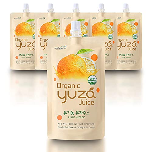 USDA Organic Yuzu Citron Juice [ 6 Pouches ] Ready to Drink, ON-THE-GO Vegan Kids Juice, Yuzu Beverage Rich in Vitamin C, Korean Honey Citron Tea by [Korean Drink] - 6 Pack