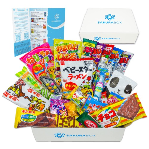 Sakura Box Japanese Snacks & Candy 30 Piece Dagashi Set Food Gift (Box)