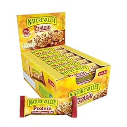 Nature Valley Protein Salted Caramel Nut Gluten Free Cereal Bars 12 x 40g - Salted caramel Nut - Single