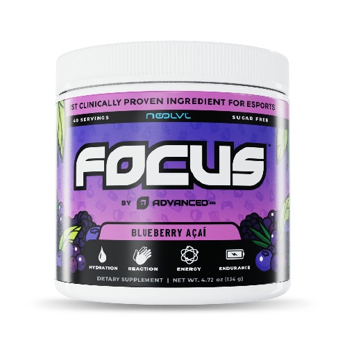 Focus by ADVANCED - Focus and Concentration Formula with NooLVL - Mental Clarity & Energy Boost for Gaming, Work & Study - Sugar Free & Keto Friendly - (40 Servings) (Blueberry Acai) - Blueberry Acai