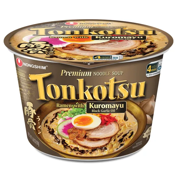 Nongshim Tonkotsu Ramen with Kuromayu Noodle Big Bowl, 3.56 Ounce (Pack Of 6) - 