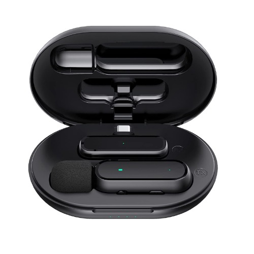 Shenzhi Tech Wireless Lavalier Microphone for USB C Smartphone, Plug and Play Mini Mic with Charging Bin Earbud for YouTube TikTok Live Streaming Gaming (1 USB C MIC) - 1 USB C MIC