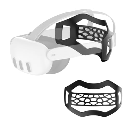 APEXINNO VR Head Strap Pad for Quest 3 Headset Accessories, TPU Head Strap Cushion for Quest 3 Quest 2 Original Head Strap, Bracket for The Back of The Head Headstrap (Black-A) - Black-A