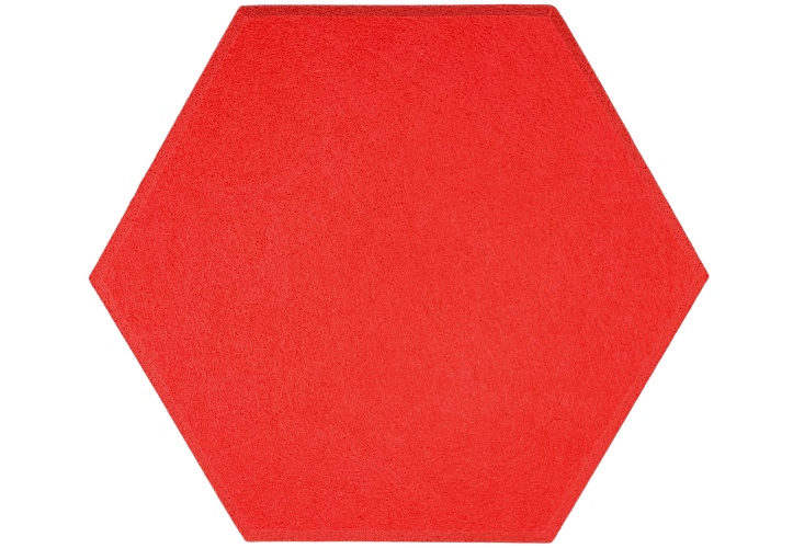 Hexagon PET Felt Acoustic Panels - 12 Pack - Eco Friendly Sound Absorption Panels - Red