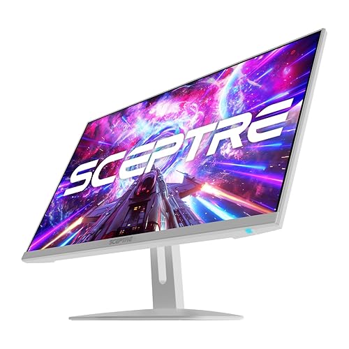 Sceptre 24.5-inch Snow-White Eye-Care Gaming Monitor DisplayPort HDMI USB Type-C up to 180Hz, Build-in Speakers (E255B-FW100TW)