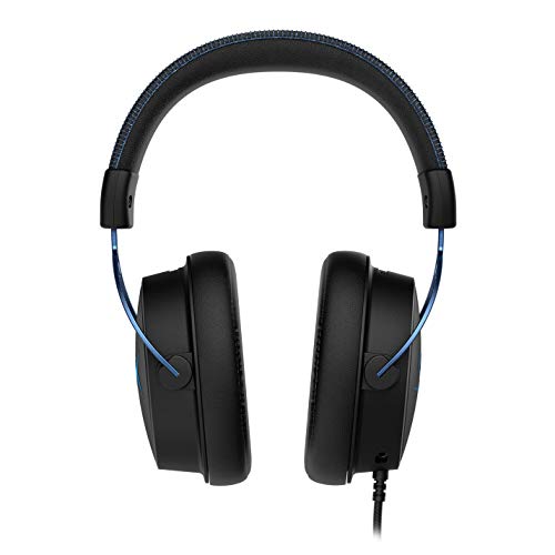 HyperX Cloud Alpha S - PC Gaming Headset, 7.1 Surround Sound, Adjustable Bass, Dual Chamber Drivers, Chat Mixer, Breathable Leatherette, Memory Foam, and Noise Cancelling Microphone - Blue - Blue