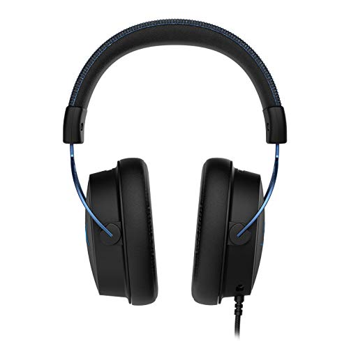 HyperX Cloud Alpha S - PC Gaming Headset, 7.1 Surround Sound, Adjustable Bass, Dual Chamber Drivers, Chat Mixer, Breathable Leatherette, Memory Foam, and Noise Cancelling Microphone - Blue - Blue