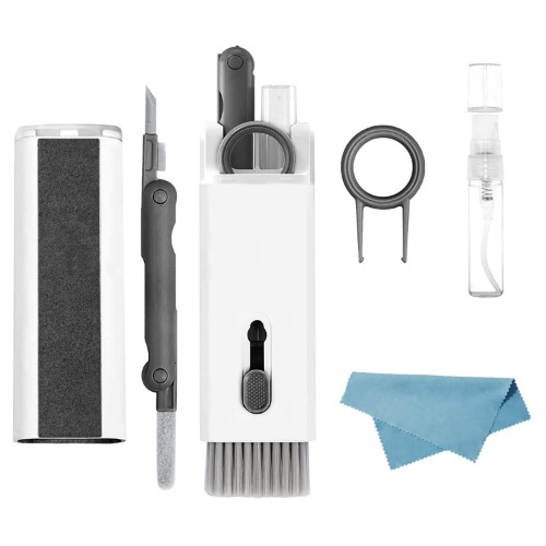 7 in 1 Electronic Cleaner kit - Keyboard Cleaner, Keyboard Cleaning Kit, Laptop Cleaner with Brush, Electronic Cleaner for Airpods pro/Laptop/Phone/Computer/Screen (Give Away a Flannel Cloth) Grey - 7in1 Grey