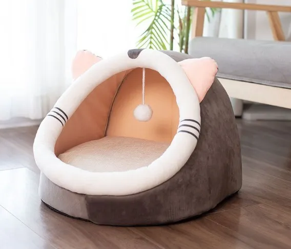 Cat Bed - Luxury Plush Finish - Taupe