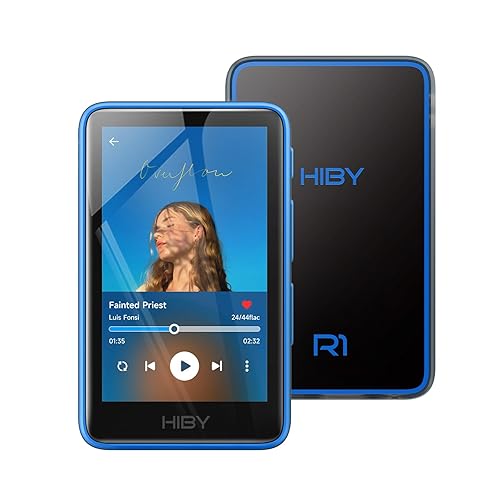 HiBy R1 HiFi MP3 Player with Bluetooth 5.1 Hi-Res Audio Certified DSD 256 Native Tidal Qobuz Player MSEB Tuning 3”Touchscreen 2TB Expanded Memory - Standard - Blue
