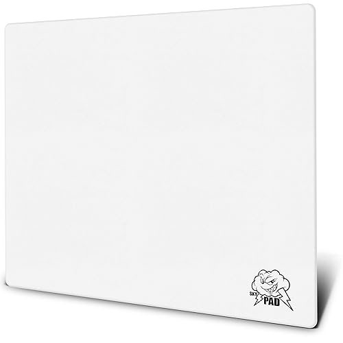 SkyPAD Glas 3.0 Regular Gaming Mouse Pad with Cloud Logo | Professional Large Mouse Mat |  300 x 350 mm |  White  | Special Glass Surface with Improved Precision and Speed - White - XL cloud logo model 300 x 350 mm