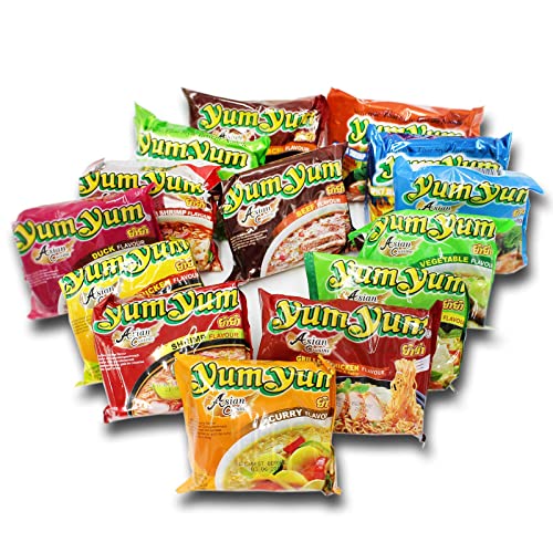 Yum Yum Nudeln | Thailändische | Instantnudeln | Mixkarton | Pack (30x60g) | 9 Geschmacksrichtungen (Huhn, Ente, Rind, Shrimp, Gemüse, Curry, Japanese Chicken, Sriracha Chicken, Grilled Chicken) - 60 g (30er Pack)