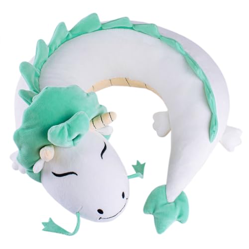 DRACA Anime Merch Plüschtier Cute Kawaii Plushies Dragon Nackenkissen Plush Merchandise Pusheen Kuscheltier Travel Pillow Reisekissen Anime Kissen Süß Drache Kuscheltiere Plüschtiere - Weißer Drache