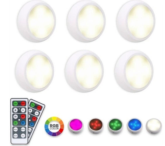 Remote Control RGBW Ambient Night Lights (Set of 6)