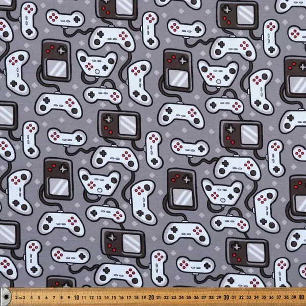 Laura Wayne Gamer Printed 112 cm Organic Cotton Jersey Fabric