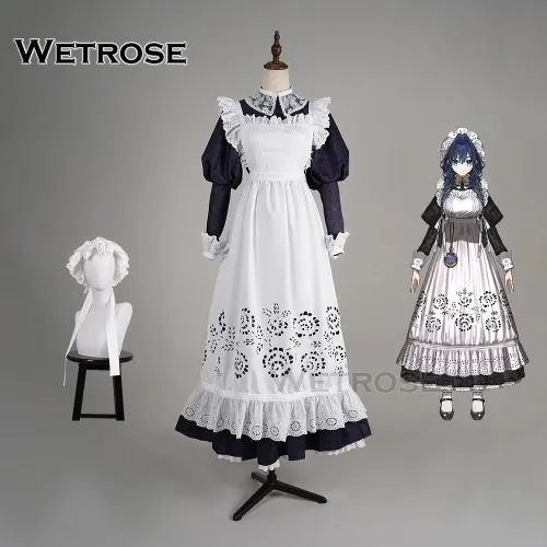 [Wetrose] In Stock Hololive EN Vtuber Ouro Kronii Maid Dress Cosplay Costume Outfit Halloween