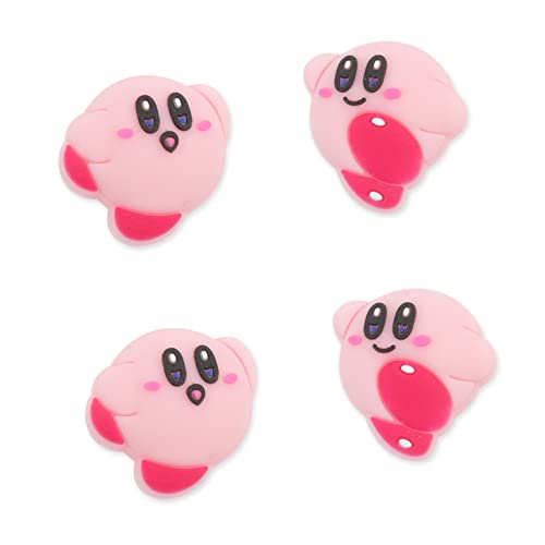 PERFECTSIGHT Switch Thumb Grips Caps, Cute Joystick Caps for Nintendo Switch/Switch Lite/Switch OLED, 4 PCS Thumbstick Cover, Analog Stick Button Cover for NS Joycon Controller Kirby Accessories - Happy Kirbi