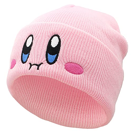 Ohjijinn Anime Beanie Pink Beanie Cute Kawaii Knit Hats, Funny Beanie Hat Winter - Puff