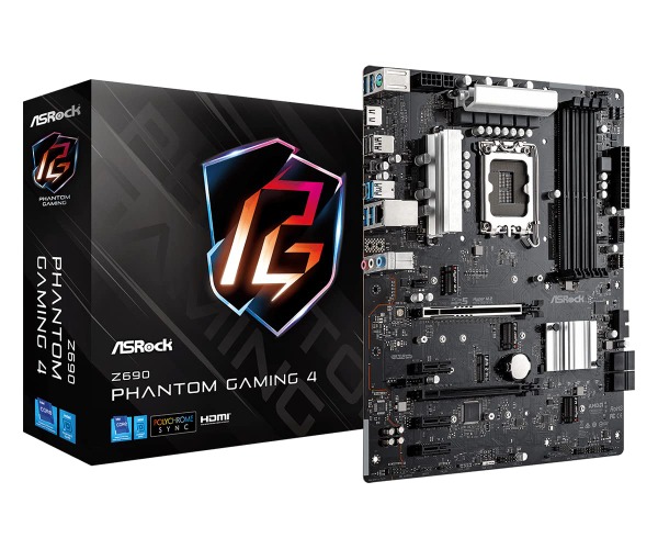ASRock Z690 Phantom Gaming 4 LGA 1700 Intel Z690 SATA 6Gb/s DDR4 ATX Intel Motherboard
