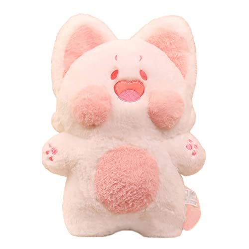 Alwoligag Cat Plush Kawaii Toy ,Cat Stuffed Animals ,Pillow Cat Soft Pillow, Cute Cat Plushies Gift for Girlfriend and Kids(12 inch) - Medium - Pink White