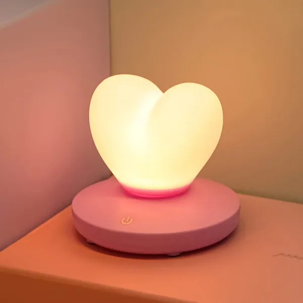 Heart Shaped Bedside Lamp (Purple) 
