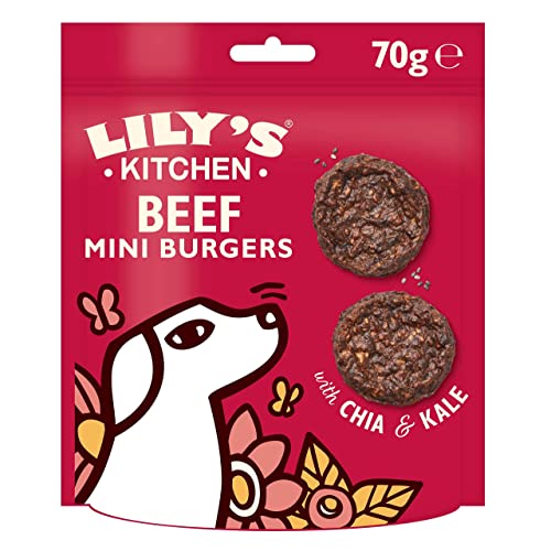 Lily's Kitchen The Best Ever Beef Mini Burgers - Natural Dog Treats (8 x 70g) - Mini Beef Burgers - 70 g (Pack of 8)