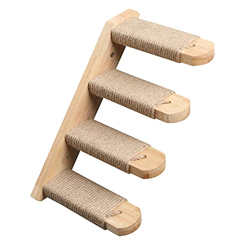 Cat Climbing Shelf Wall Mounted, Four Step Cat Stairway - Left to Right