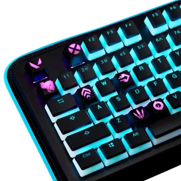 Valorant Custom Keycaps (Agent Sage) - Laser Engraved with Each Valorant Agent's Portrait, Skills, and Position. Fit with Any Mechanical Keyboard. Valorant Gift for Gamers, Adults, and Teens. - Sage