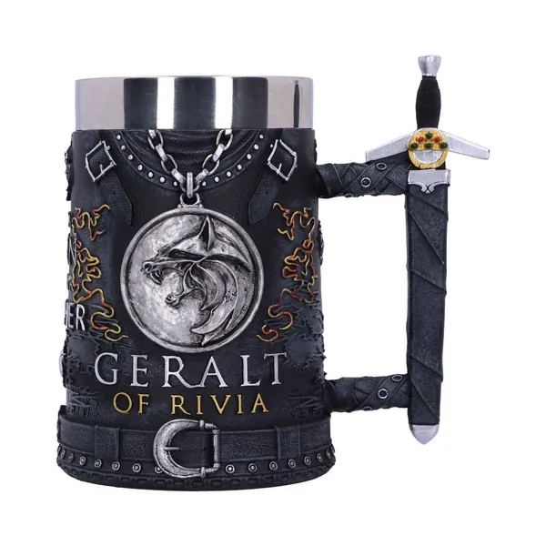 Nemesis Now Officieel gelicentieerd The Witcher Geralt van Rivia Tankard, Zwart, 15.5cm