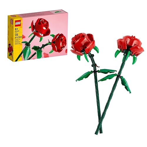 LEGO Roses - Building Toy for Kids, Girls & Boys, Ages 8+ - Artificial, Fake Roses for Home Decor & Display - Gift for Valentines Day for Her & Him - 40460 - Multicolor