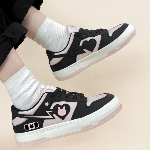 Love Heart Bunny Platform Round Toe Sneakers