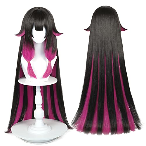 Amback Damselette Colombina Cosplay Wig for Women, Long Layered Black Ombre Wig for Halloween Costume, Need DIY - Damselette Colombina