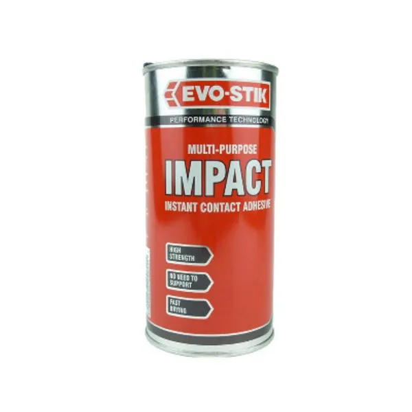 EVO-STIK Impact Adhesive, Multipurpose, High-Strength Adhesive, Bonds Instantly on Contact, Fast Drying, 500ml Tin
