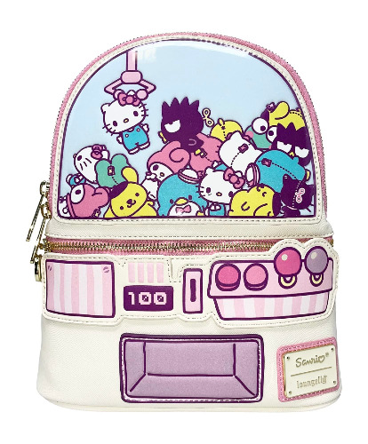 Loungefly Sanrio Hello Kitty and Friends Claw Machine Womens Double Strap Shoulder Bag Purse, Pink, Medium
