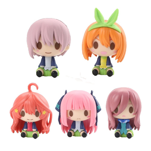 5 Pcs The Quintessential Quintuplets PVC Solid Doll Anime Cake Toppers Figurines Nakano Ichika Nino Miku Yotsuba Itsuki Q Version Statues