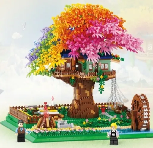 Rainbow Flower Tree with Lights