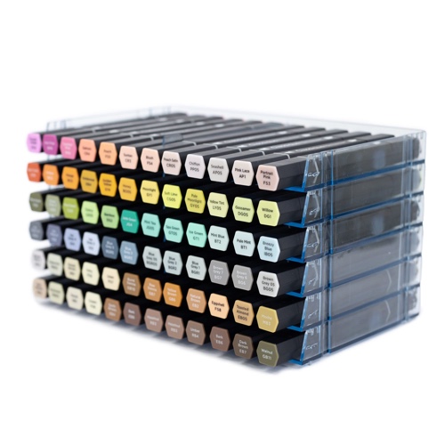 Crafter's Companion - Universal Marker Storage System Modular System for 72 Pens (4 Trays) - Clear - 