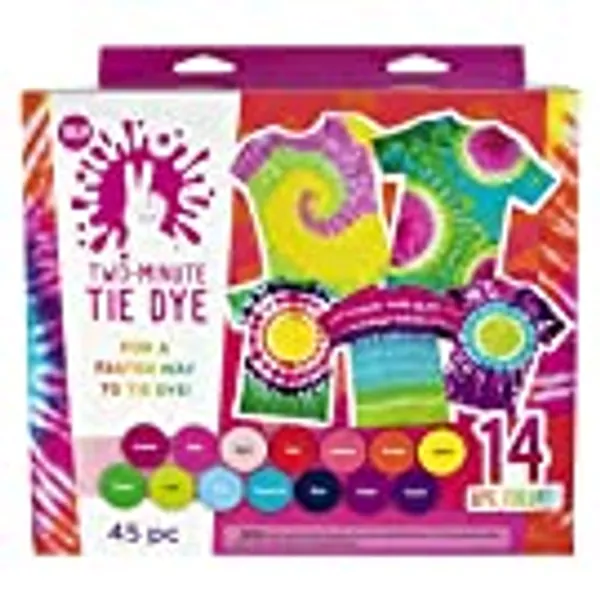 Tulip One-Step Tie-Dye Kit Tulip Two Kit, Fast & Easy 2 Minute Tie Dye, Fast Crafts, Party Supplies, 14 Bright Colors