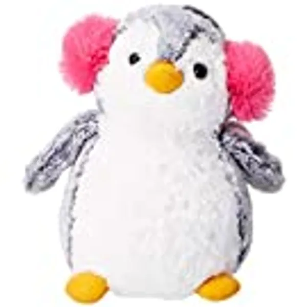 Aurora World Pompom 9' Penguin Plush with Pink Ear Muff from