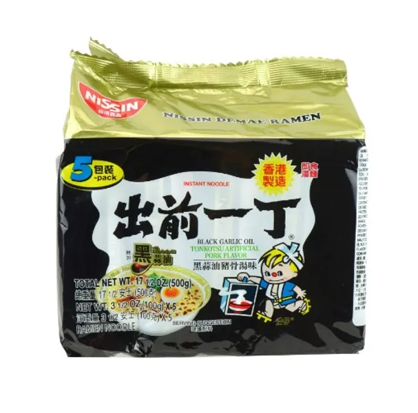 Nissin Black Garlic Oil Tonkotsu Instant Noodle 5 Packets, 500 g, Pork