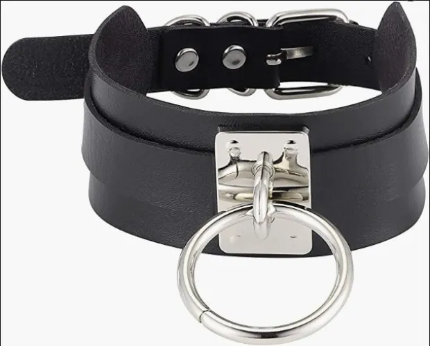 Silver O Ring Black Choker