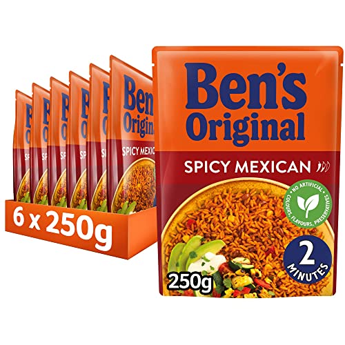 Ben's Original Spicy Mexican Microwave Rice, Bulk Multipack 6 x 250 g pouches - 250 g (Pack of 6) - 250g